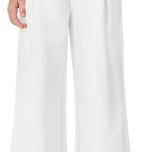Girls Wide Leg Pants Kids Fashion Elastic Waist Front Button Trousers with Pockets 5-14 Years