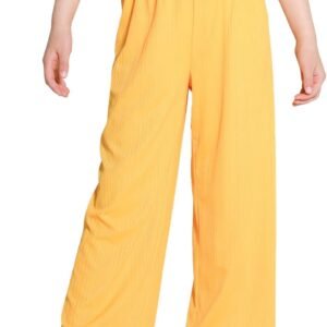 Girls Wide Leg Pants Stretchy Soft Flowy Lounge Summer Pants 5-14Y