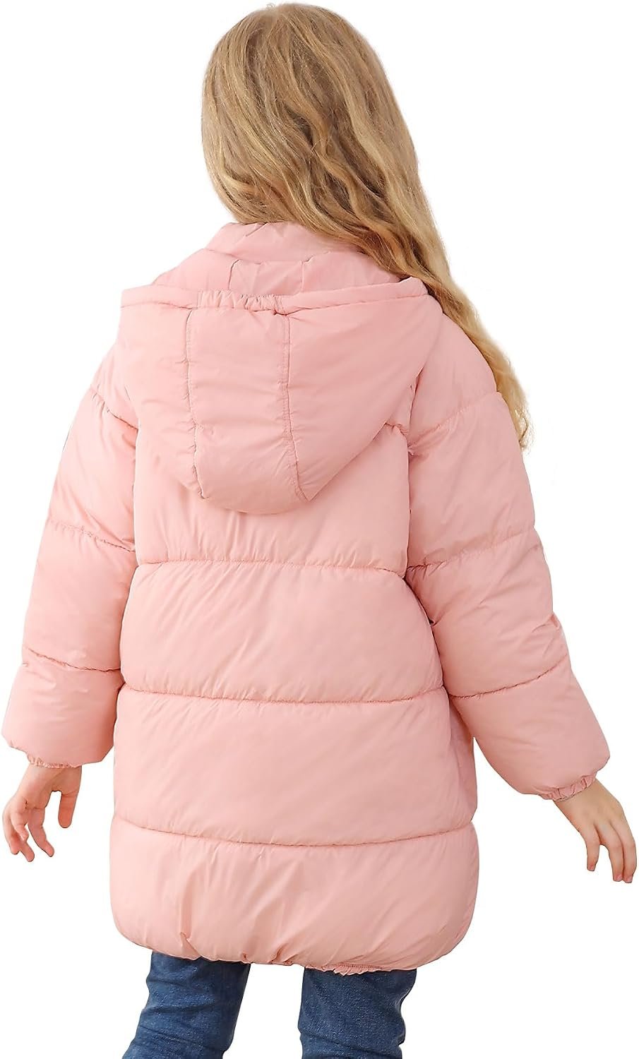 Girls Winter Coats Hooded Puffer Jackets Medium Length Down-like Cotton Coats Snow Outwear 5-12Y - Image 2