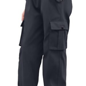 Boys Cargo Pants Wide Leg Pants Teen Kids Drawstring Straight Trousers with Pockets Size 7-14