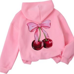Girls Long Sleeve Hooded Sweatshirt Thick Graphic Hoodie Cute Pullovers Tops