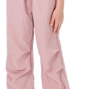 Girls Lightweight Cargo Hiking Joggers Parachute Pants Drawstring Waterproof Pants