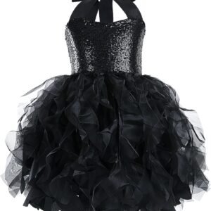 Tutu Dress for Girls Sparkly Sequin Tulle Princess Birthday Party Prom Outfit Toddler Girls Sneaker Ball Gown Dress
