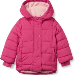 Girls and Toddlers' Heavyweight Hooded Puffer Coat, Water-Resistant