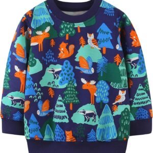 Toddler Sweatshirt Boys Girls Crewneck Pullover Tops Blouse Long Sleeve Cotton T-Shirt Fall Winter Clothes 2-6Y