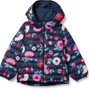 Girls and Toddlers' Lightweight Water-Resistant Packable Hooded Puffer Jacket