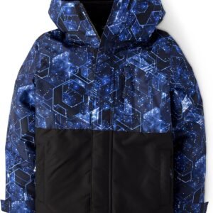 Boys Heavy 3 in 1 Winter Jacket, Wind-resistant Water-resistant Shell, Fleece Inner